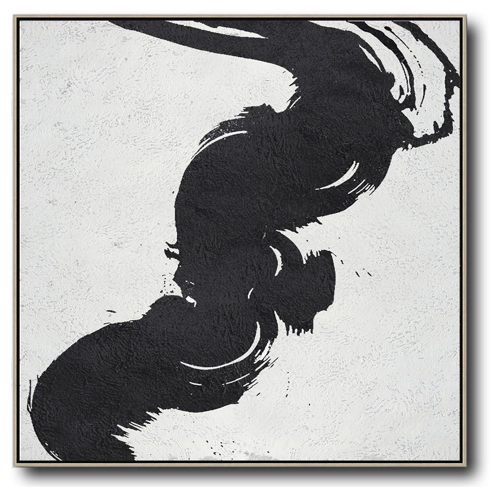 Minimal Black and White Painting #MN56A - Click Image to Close